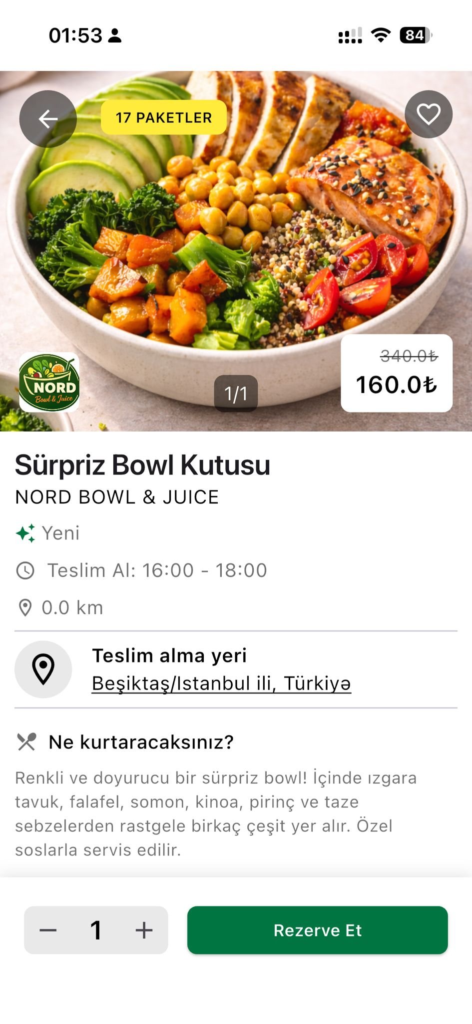 Yeniro uygulama ekranı — Keşfet